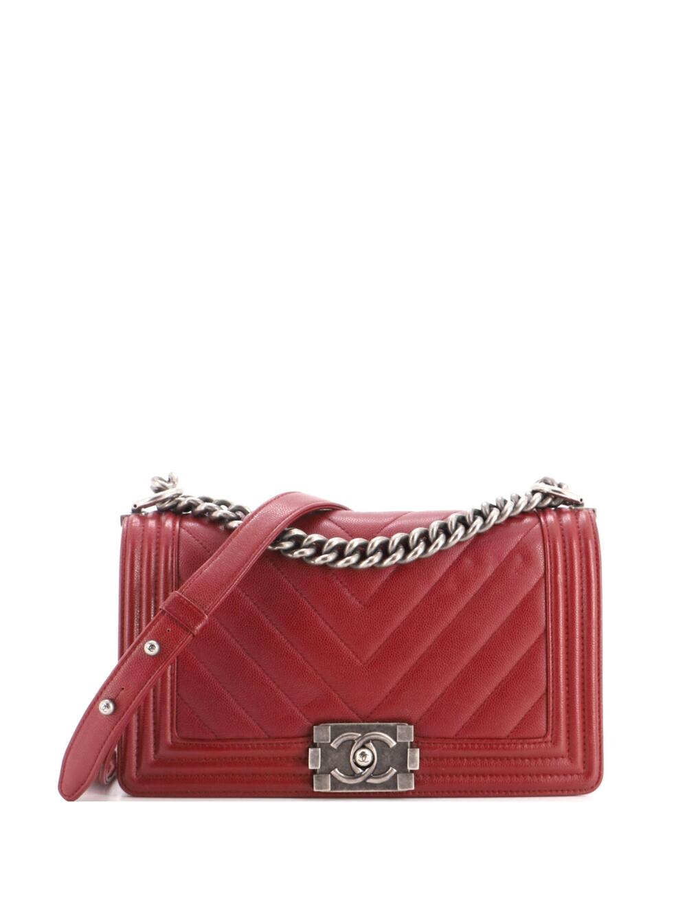 Chanel Boy Flap Bag Chevron Caviar Old #318984C49B